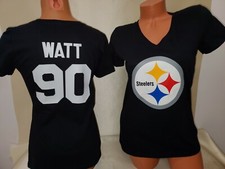 01127 Womens Ladies Pittsburgh Steelers TJ T.J. WATT V-Neck Jersey Shirt New picture