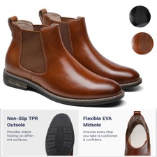 Men's Suede Leather Chelsea Ankle Boots Slip On Boots for Casual and Formal picture