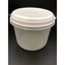 Vintage Rubbermaid Servin Saver No 9 Round 10 cup container clear/white lid 80s picture