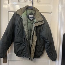 Vintage Sears The Mens Store Jacket Outerwear Green Nylon Quilted Inside Medium picture