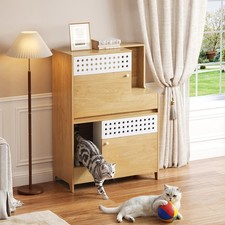 Modern 2 IN1 Cat Furniture Cat Litter Box Enclosure Side Table Cat House Storage picture