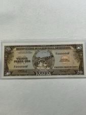1976 Dominican Republic 20 Pesos Specimen P# 111s2 Series F000000F picture