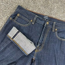 J Crew The Sutton Selvedge Red Line Raw Denim Jeans Mens 30x30 Dark Indigo Wash picture