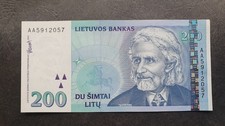 LITHUANIA  200 litu 1997,  P-63,  UNC / aUNC; AA series, ***RARE*** picture