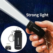 USB Rechargeable Mini LED Keychain Flashlight Strong Pocket Light Waterproof picture