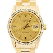 VINTAGE 1979 Ladies Rolex DateJust President CHAMPAGNE DIAMOND 31mm 18K 6827 picture