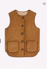 New Boden Clerkenwell Reversible Gilet Women's Size 12 Brown/Natural picture