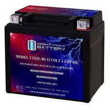 Mighty Max YTX5L-BS 12V 4AH Battery Replacement for ES5L-BS, PTX5LBS, PTX5L-BS picture
