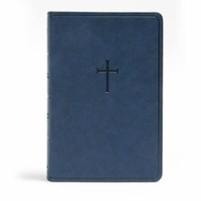CSB Everyday Study Bible, Navy Cross LeatherTouch - CSB Bibles by Holman picture