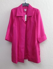 Chico’s Pink Shantung Topper Jacket Women’s Size 2 NWT 3/4 Sleeve Two Layer  picture