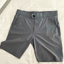 GREYSON Men's Gray Solid Flat Front Button Closure Shorts With Pockets picture