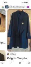 Black Wool Frock Coat Knights Templar Victorian Civil War Reenacting 20s Antique picture