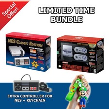 NES and SNES Classic Edition Bundle Extra Controller + Keychain FAST SHIPPING picture