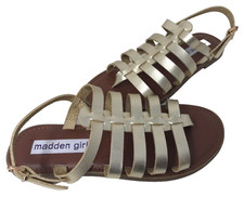 Madden Girl Women's Strapper Gladiator Slingback Sandals Gold Size:9 107V picture