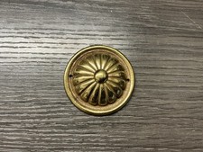 Antique Solid Brass Cabinet Decoration Cover - Flower Floral Art - Rosette (142) picture