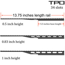 Riser Mount Extended Extra Long Picatinny Rail 34 slot for Red Dot/ Scope/ Laser picture