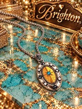Brighton Retired Devotion Bold Oval Reversible Pendant Necklace picture