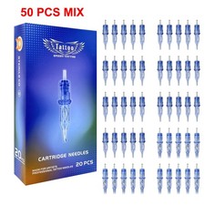 50pcs Tattoo Cartridge Needles Assorted Mixed Sizes 3,5,7,9RL, 5,7,9RS, 5,7,9M1 picture