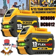 1-2PACK 15.0Ah For DEWALT FLEXVOLT DCB609 20V/60V MAX Lithium-lon Battery DCB612 picture