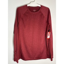 BCG Mens Long Sleeve Active Training Shirt Burgundy Red Heathered Size M NWT picture