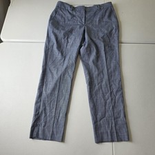 Talbots Hampshire Ankle Pants Womens 12 Blue Straight Leg Twill Work Office picture