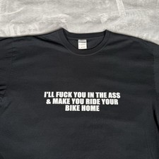Vintage Foul Mouth Shirt Mens XL Offensive Humor Funny Black Y2K picture