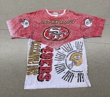 Vintage 90’s San Francisco 49er’s Fever Magic Johnson AOP T-shirt Men’s L NFL picture