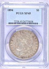 1894 MORGAN SILVER DOLLAR PCGS XF45 KEY DATE PHILLY 94-P picture