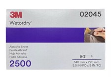 3M 02045 Wetordry Abrasive Sheet 2500 Grit 2045 Sand Paper 5.5” X 9” (50 sheets) picture