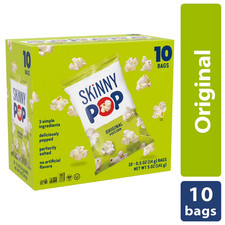 SkinnyPop Gluten-Free Original Popcorn, 0.5 oz Snack-Size Bags, 10 Count picture