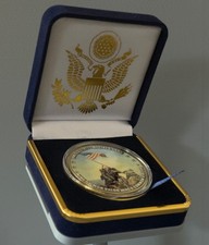 Marines Raising The Flag Iwo Jima Challenge Coin in Velvet Case picture