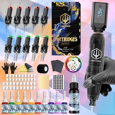 POSEIDON Wireless Tattoo Pen Machine Rotary Tattoo Gun Kit Cartridge Needle picture