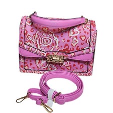 #199 NWOT ALDO Pink Hearts Roses Lips Top Handle Crossbody Satchel Handbag picture