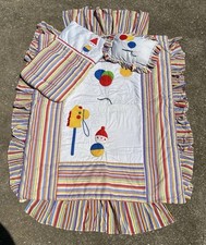Vintage Judi S Heirloom Collection Clown Baby Crib Blanket Skirt Nursery Set picture