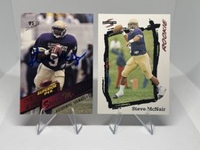 Steve McNair 1995 Superior Pix /3000 On Card Auto + Oilers Score Rookie Card picture