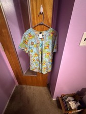 Winnie The Pooh Cherokee Scrubs Tooniforms Disney V Neck Top TF737 PHBN picture
