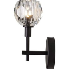 Alsy 4.75 in. 1-Light Black Wall Sconce with Clear Captured Glass Shade picture