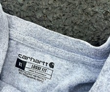 Carhartt Men's Gray Loose Fit Pocket T-Shirt M Cotton Knit Crew Short Sleeve picture