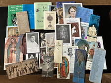 Vintage Catholic Paper Ephemera Lot 33 Pieces Prayer Cards Bookmarks Booklets picture