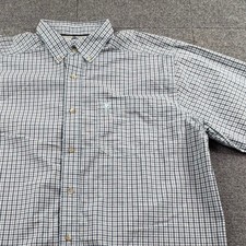 Ariat Pro Series Mens Blue Plaid Short Sleeve Button Down Shirt Large Venting picture