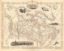 1849 Map of North America Featuring Hudson's Bay Forts - Rapkin / Tallis & Co. picture