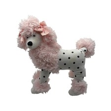Ganz Dot Pink Polka Dot Poodle Plush Figurine H7024 Shaggy Faux Fur 7.5 Inch picture