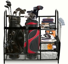 Morvat Double Extra Large Metal Golf Organizer Stand with Club Bag picture