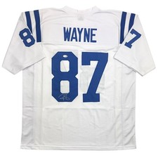 Autographed/Signed Reggie Wayne Indianapolis White Football Jersey JSA COA picture