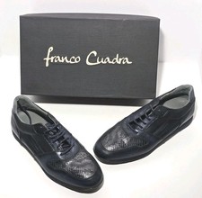EUC Franco Cuadra Men’s Python & Bovine Leather Sneakers Navy Blue 9.5 With Box picture
