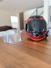 Shoei RF 1400 Fortress TC-1 Racing Motorcycle Helmet Size XL w/Sena & 2 Visors picture