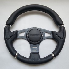 MOMO Black Leather Street Sport Steering Wheel 350mm 13.5in BRLBR picture