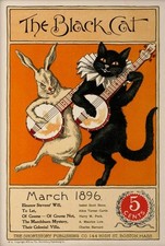 The Black Cat March 1896 Rabbit Banjo Vintage Magazine Cover Poster 24x36 picture