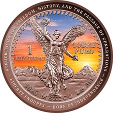 Vintage Sunset Libertad 2026 5000 Francs CFA 1 Kilogram Copper Coin  Cameroon picture