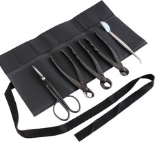 Made in Japan 5PCS Bonsai Tool Kit with Roll Bag: Yasugi Steel Twig Bonsai Sciss picture